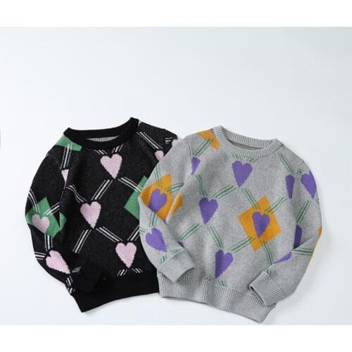 Sweetheart Kids Sweaters Spring Winter Baby Boys Girls Warm Pullover Knitted Bottoming Thicken Childrens Clothes Top High Quali