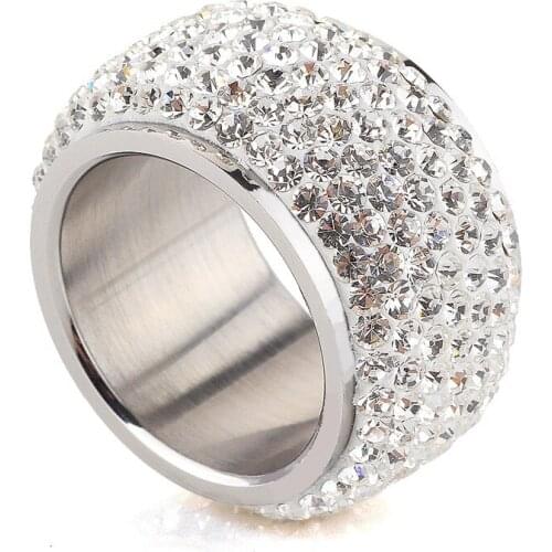MONLA Wholesale High Quality Classic Six Row Crystal Jewelry Wedding Ring