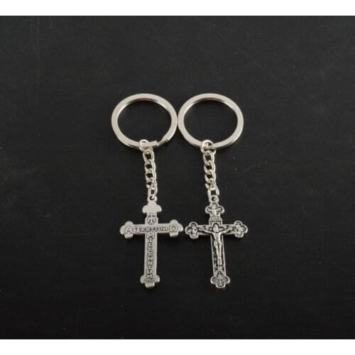 Multi Style Religious Jesus Cross Key Chain Jesus Cross Medal Key Chain Car Key Chain Orb Gift