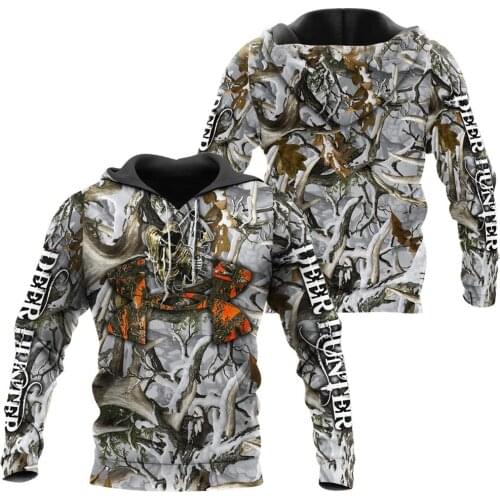 Deer Hunting Camo 3D All Over Printed Mens Hoodie Harajuku Fashion Sweatshirt Unisex Casual jacket Pullover KJ049