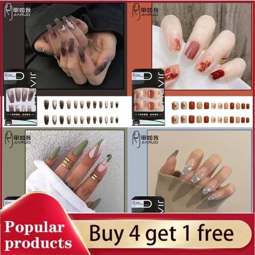 Fake Nails Presson False Nail Coffin Art Stick Clear Tipsy with Long Glue Supplies for Professionals Tips Full Cover Artificial