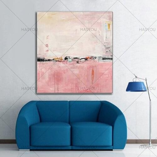 New Fashion Decorative Wall Abstract Art on Canvas Pink High Quality Art Hang Pictures unframed Wall Stickers