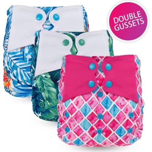 2020 Nov New Arrival Double Guessts Pocket Baby Cloth Diaper Washable Reusable One Size For Boys Girls 4-16kg Waterproof