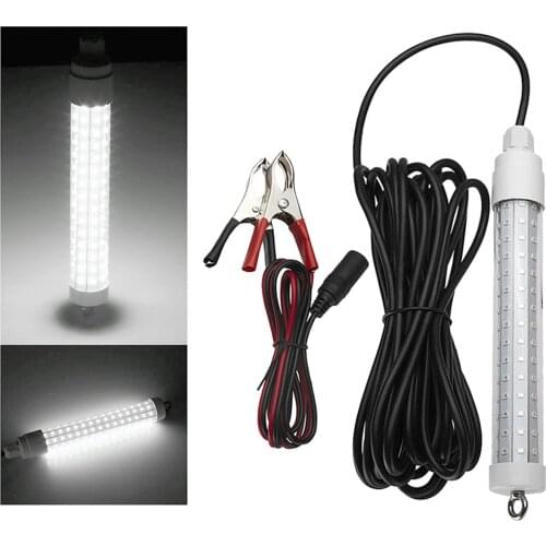 12V White LED Underwater Submersible Fishing Light Night Crappie Shad Squid Lamp