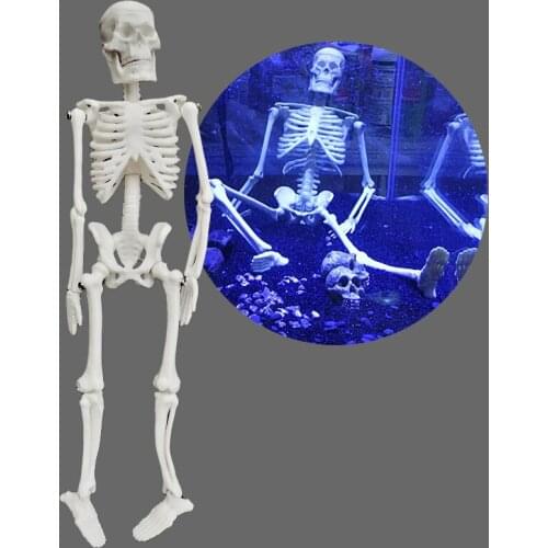 Resin Fish Tank Skull Skeleton Ornament Reptile Tanks Aquarium Decoration Bone Length 7.87inch
