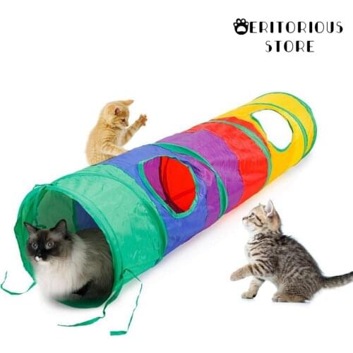 Practical Cat Tunnel Pet Tube Collapsible Play Toy Indoor Outdoor Kitty Puppy Toys for Puzzle Exercising Hiding Training and R
