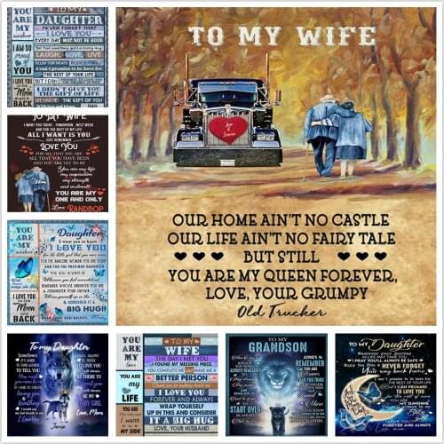 Thicken Throw Blanket To My Daughter Son Wife Letter 3D Printed Quilts Air Mail Blankets And Encourage Gifts Love Christmas Kids