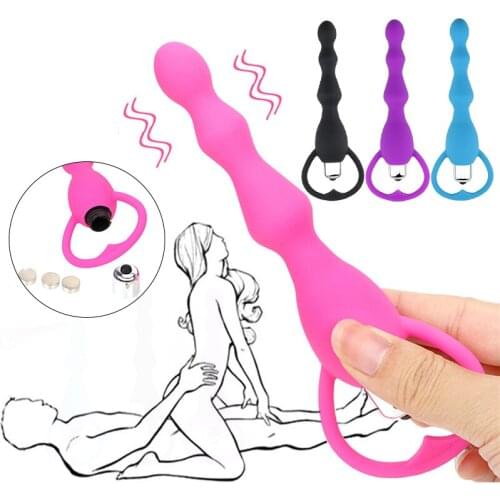 Adult Vibrating Soft Butt Anal Plug Beads Toys For Women Couples Clitoris Nipple Stimulation Masturbation Massage Sex Products