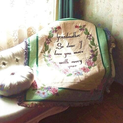 Vintage Leisure Thick cotton blanket carpet thick rural style Double-sided blanket bed cover sofa towel Tapestry Vintage Decor