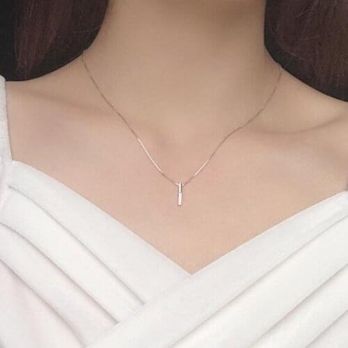 Ladies Double Layer U-shape Thai Silver Necklace Quality Short Chain Clavicle Charm Necklace For Women