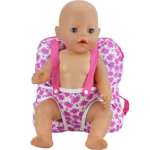1pcs print Outgoing Packets Outdoor Carrying Doll Backpack Suitable for 43cm Baby Doll Doll and American Girl Doll