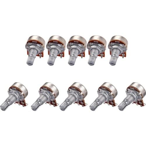 10pcs Electric Guitar A50K B50K Split Shaft Potentiometer Volume Tone Pots