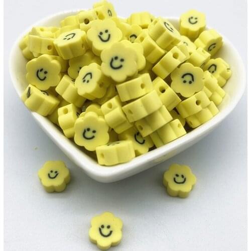 30pcs/Lot 10mm Mixed Colors LOVE Shape Clay Spacer Beads Polymer Clay Beads For Jewelry Making DIY Handmade Accessories #39