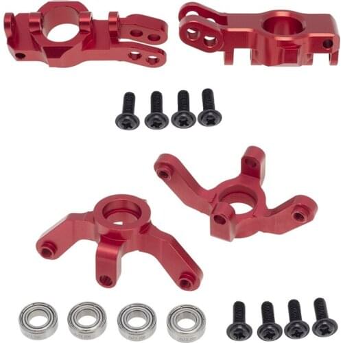 4Pcs Aluminum Steering Knuckles Blocks Stub Axle Carriers for 1/10 Redcat Blackout XTE SC XBE (Pro) Upgrade Parts