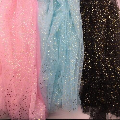 5Meters 150cm Tulle Fabric For Sewing Childrens Dress Star Mesh Fabric For DIY Wedding Party Table Skirt Background Decoration