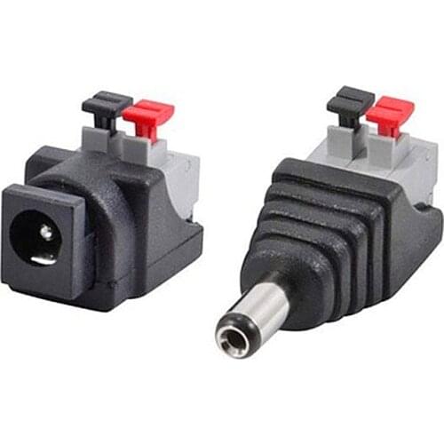 5pair/lot 12V Convenient pressed Female Male DC Power Jack Connector Adapter For 5050 3528 Single Color LED Strip Light