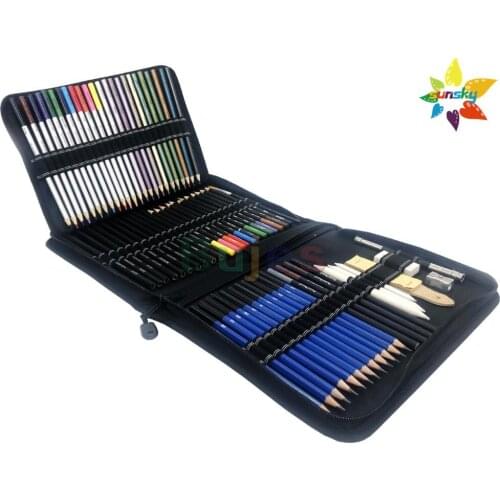 72pc/set Drawing watercolor Pencil Professional Art Supplies black Sketch Pencil Painting Stationery Wooden metalic pencil set