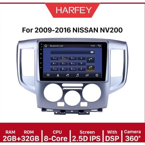 Harfey Android 10.0 API 29 Car Multimedia Player GPS 9" 2 Din 2009 2010 2011 2012 2013-2016 NISSAN NV200 WiFi 1080P Video