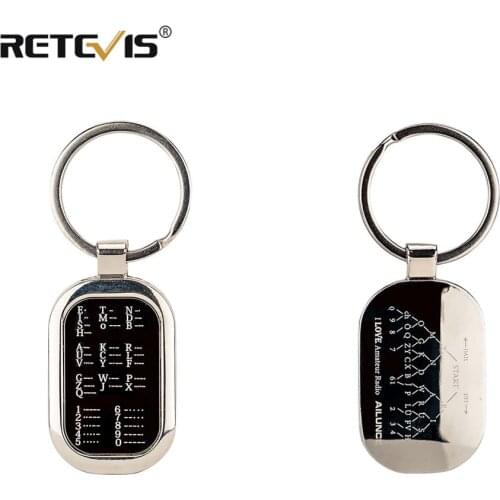 Retevis Ham Radio Morse Code Key Chain 2-Sided Keychain for Ham Radio Amateurs Precious Gift AILUNCE