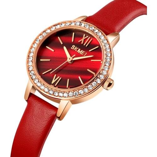 Womens Quartz Watches Luxury Dress Bracelet Leather Ladies Wristwatches Simple Design Top Brand SKMEI Girl Clock Hours