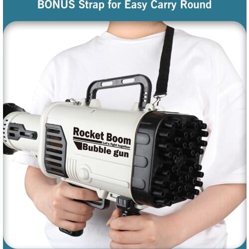 Kids Gatling Bubble Gun Toy 44/64 Hole Charging Electric Automatic Bubble Machine Summer Outdoor Soap Water Children Outdoor Toy