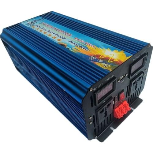 Digital Volt Display AC Inverter Solar Inverter 4000Watt / 4000W 12/24/48VDC to 110/220VAC 8000W Peak Pure Sine Wave Inverter