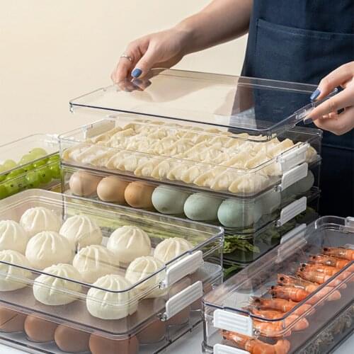 Kitchen Multi-layer Leak Proof Food Dumpling Storage Box Fruit Egg Organizer Refrigerator Food Storage Box Fresh Keep Organizer