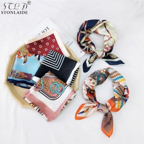 2020NEW 58X58CM Small square foulard femme Nature printing art Joker Scarf neck scarf vintage scarf hair band travel tie scarf