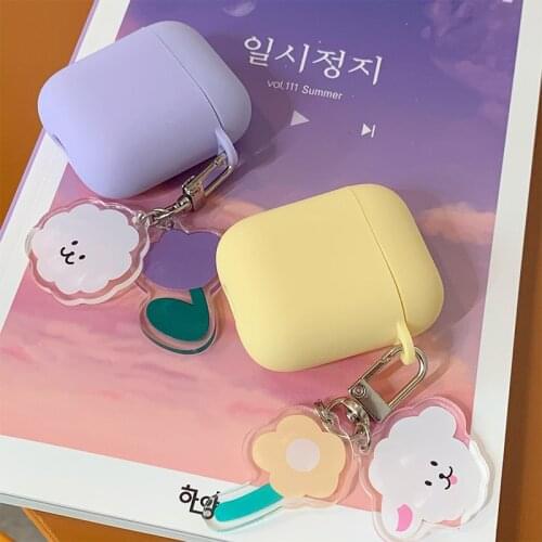 Frosted Solid Color Case For Airpods 2 Protective Cover Soft Shell Apple Bluetooth Headset sShell Simple Airpod Case With Keycha