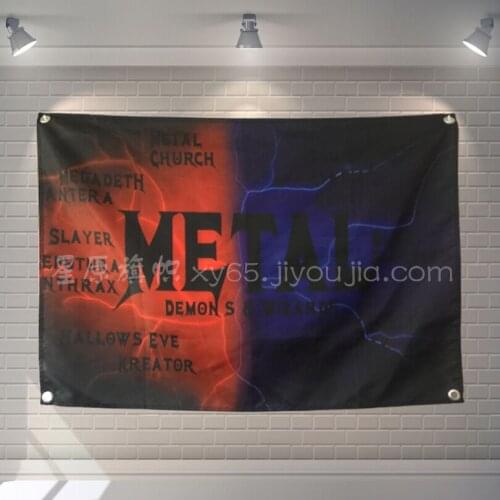 "METAL" Pop Band Poster Cloth Flags Wall Stickers Hanging paintings Billiards Hall Studio Theme Home Decoration