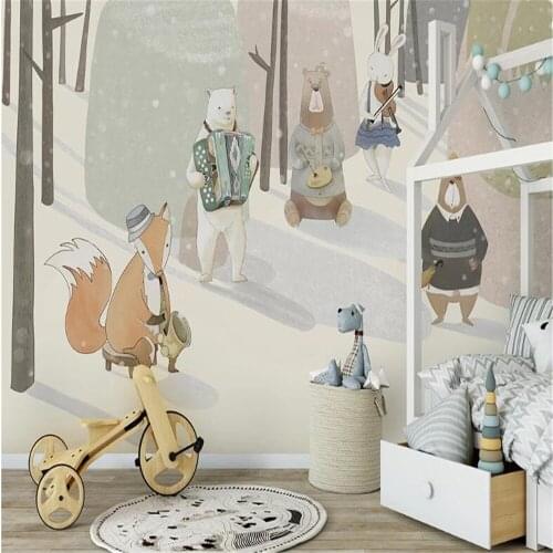 Milofi manufacturers custom wallpaper mural 3d nordic fashion music animal childrens room back wallpaper mural