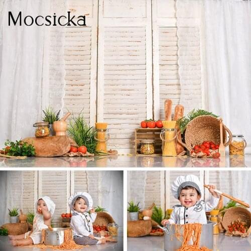 Mocsicka Autumn Backdrop for Newborn Baby Birthday Country Kitchen Noodle Spaghetti Smash Photography Background Photo Studio