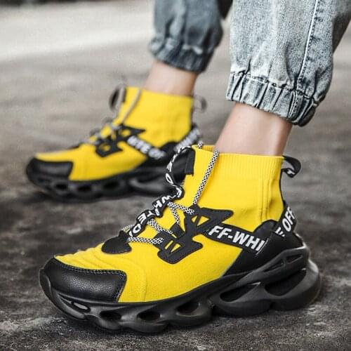 Mens shoes 2020 four seasons casual shoes youth street sports shoes trend outdoor breathable comfortable high top socks shoes