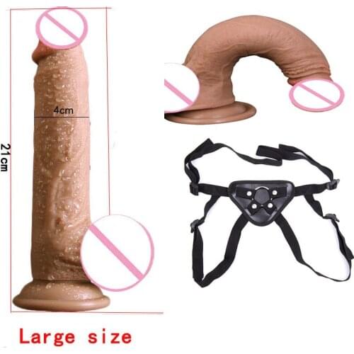 Soft Silicone Dildo Realistic Big Penis Harness Dildo Pants Sex Toys For Woman Masturbation Games Intimate Condoms Goods