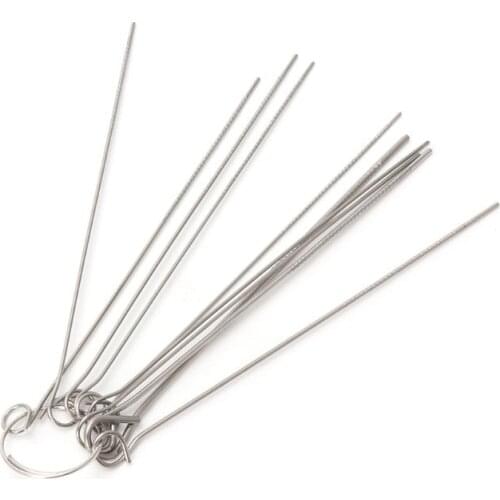 New 10pcs 0.6mm-1.3mm Guitar Nut Needle Files Nozzle Jet Gas Welding Tip Cleaner