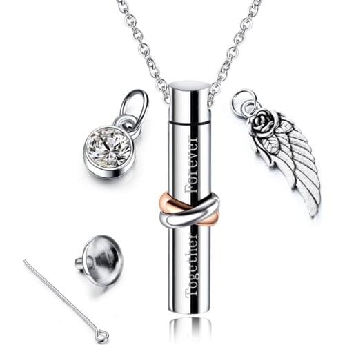 FATE LOVE New Arrival Men Empty Perfume Pendants Necklaces Store Pet Ashes Stainless Steel Fashion Jewelry Dropship Supplier