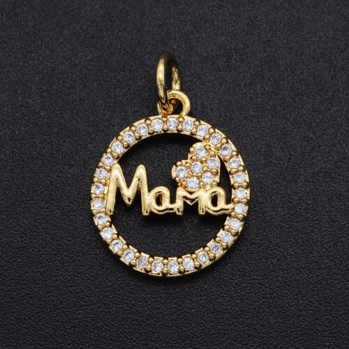 13x16 CZ Zircon DIY Jewelry Mama Charm Pendant Wholesale Fashion Jewellery Pendants Bracelet Making Charm Necklace Making Charms