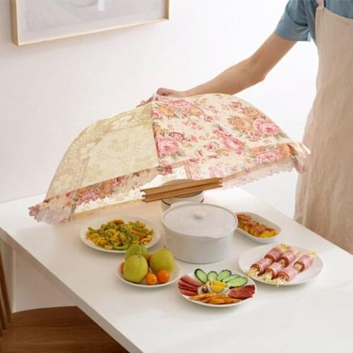 Portable Umbrella Food Cover Anti Mosquito Meal Cover Lace Table Home Using Food Cover Kitchen Gadgets Cooking Tools #P2