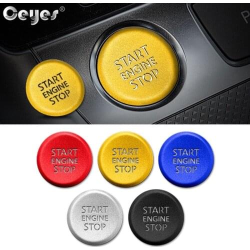 Ceyes Car Styling Sticker Accessories Ring Auto Engine Start Stop Translucent Button Cover Case For Audi A6 2020 A6l 2019 A7 A8l