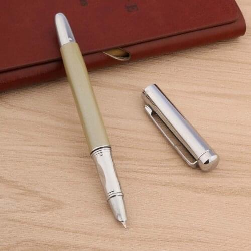 New Posture Correction Stainless Steel Fountain Pen Cocoa Finance F Nib Student Stationery Office Supplies Ink Pens