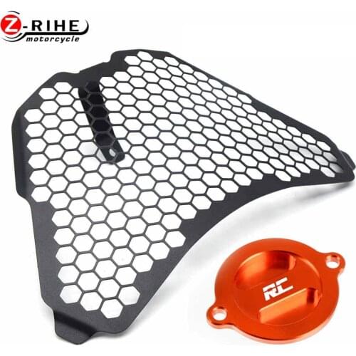 Motorcycle Headlight Protector Cover Grill Engine Oil Filter Cap For RC 390 Head Light Guard 2014-2021 RC390 2015 2016 2017 18