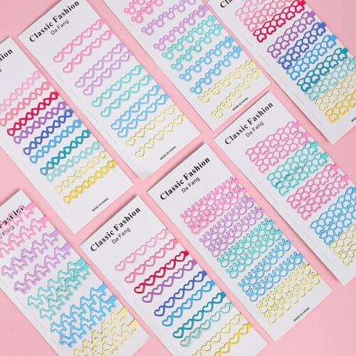 10 pcs/pack- Hot Sale Ins Lovely Woman Hair Clips Personality Sweet Heart Clip Cute Candy Color Hair Clips Hair Accessories