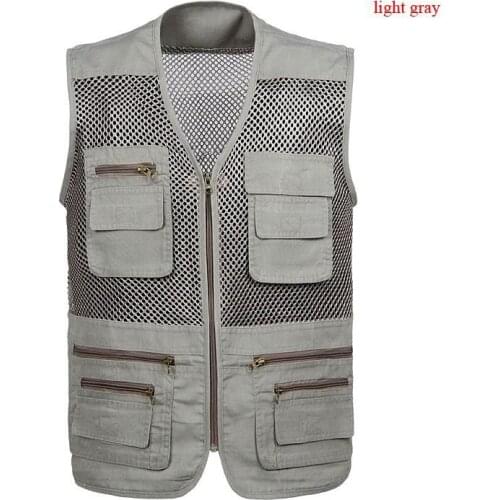Summer Multi Function Breathable Mesh Vest Multi-pocket Mens Outdoor Camping Hunting Quick Dry Vests Mens Photography Sleeveles