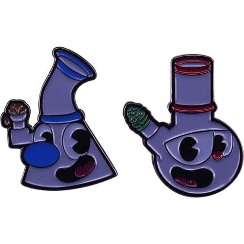 Anime Badges PipeHead Cuphead Mashup Brooches Set