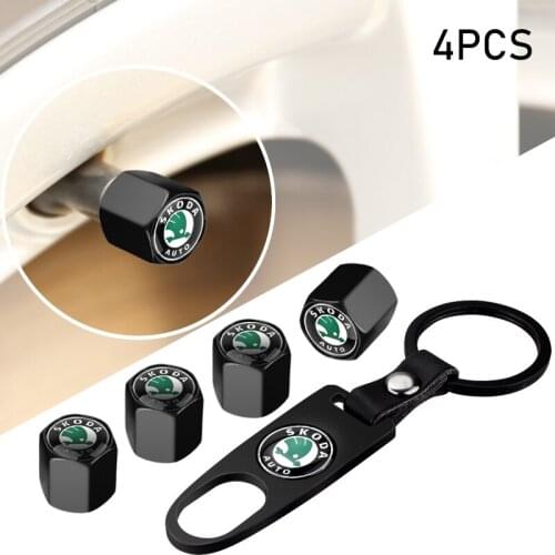 1pcs Car Tire Valve Keychain Tyre Stems Caps For Skodas Octavia MK2 MK3 2 3 A7 Fabia Karoq Kodiaq Superb Rapid Kamiq Scala Yeti