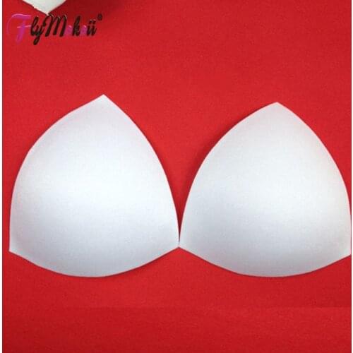 1 Pair/Lot Women Intimates Accessories Triangle Sponge Swimsuit Breast Push Up Pads Chest Enhancers White Thin Bra Foam Insert