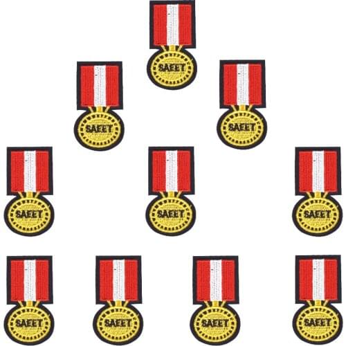 10PCS SAEET Badge Medal Stripe Embroidery Patch for Clothing Iron on Transfer Military Patch Applique For Clothes Patches Jacket