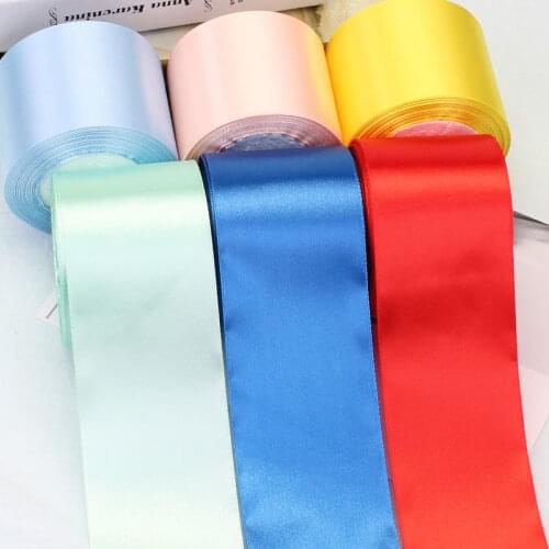 25yards/Roll 8cm Wide Satin Ribbon Polyester Ribbon for Wedding Chair/Car/Party Decoration Hand Sewing DIY white red pink blue