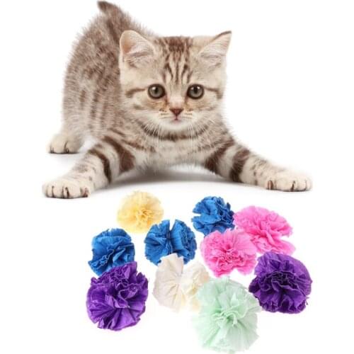 5pcs Cat Toys Colorful Paper Ball Dogs Puppy Kitten Chew Bite Interactive Funny for cat toy