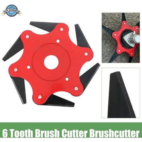 6 Teeth Brush Cutter Blade Trimmer Metal Blades Trimmer Head 65Mn Garden Grass Trimmer Head For Lawn Mower